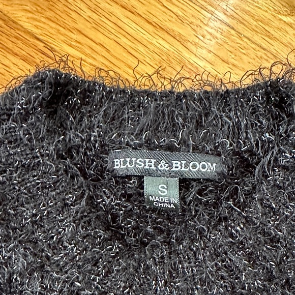 Black Fuzzy Kids Sweater with Jingle Design - Picture 2 of 5